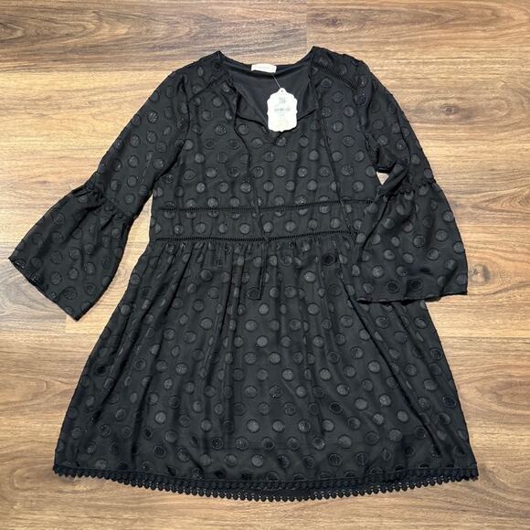 Altar’d State Dress Women’s Size M Black Sparkle Polka Dot Cocktail Flowy NWT - Picture 7 of 8